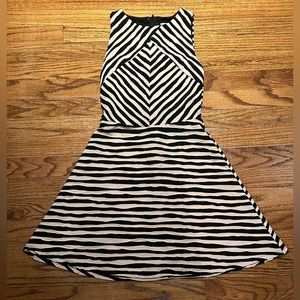 Xhileration light cream colored and black striped dress
